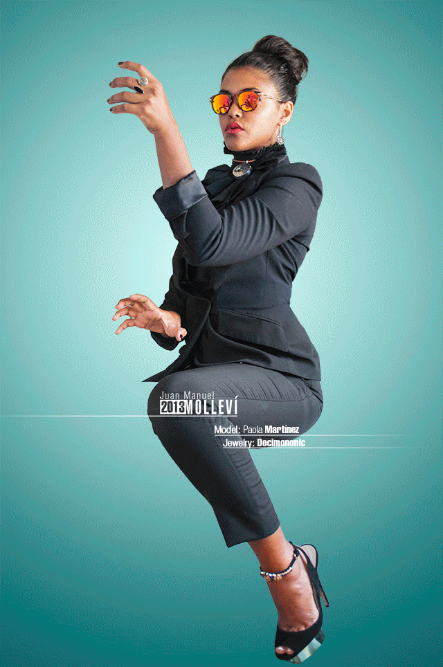 Chasing the Dust. Fashion girl riding an ostrich with jewels of Decimononic in Runes. Molleví, Photoshop Retouching.