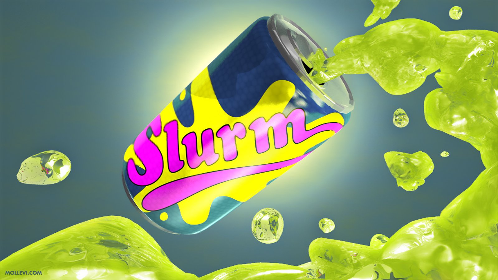 Slurm Drink Futurama Matt Groening 3D Render Lightwave Can